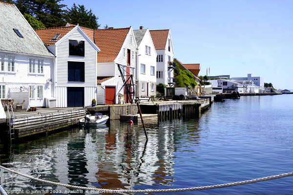 Serene Skudeneshavn: Norway's Quaint Harbour Refle Picture Board by john hill
