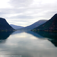 Buy canvas prints of Norwegian Fjord: Serene Lustrafjorden Illumination by john hill