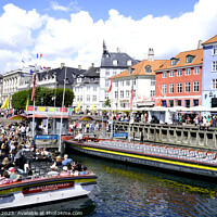 Buy canvas prints of Serene Voyage, Nyhavn Canal, Denmark by john hill