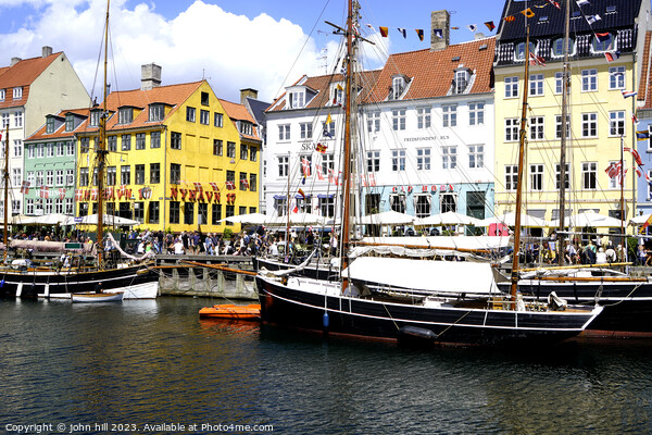 Tall mast yachts at Nyhavn Copemahgen Denmak Picture Board by john hill