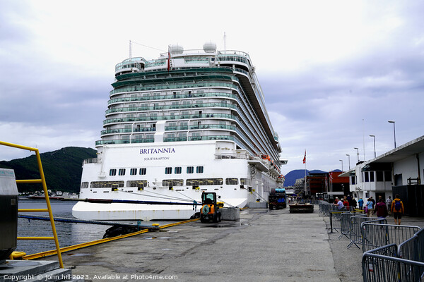 P&O cruise ship Britannia in Port at Skjolden, Nor Picture Board by john hill