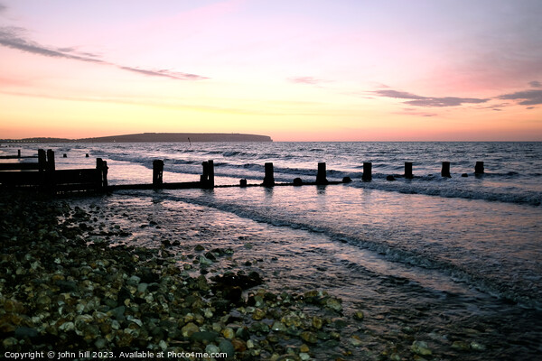 Dawn at Sandown bay, Isle of Wight Picture Board by john hill