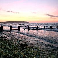 Buy canvas prints of Dawn at Sandown bay, Isle of Wight by john hill