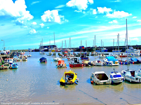 Colourful Summer at Bridlington Harbour Picture Board by john hill