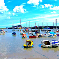 Buy canvas prints of Colourful Summer at Bridlington Harbour by john hill