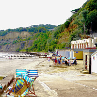 Buy canvas prints of The Chine Beach at shanklin, Isle of Wight. by john hill