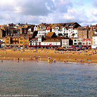 Buy canvas prints of Tranquil Scarborough: Seafront Splendour in August by john hill