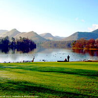 Buy canvas prints of Sun-Kissed Derwentwater: Cumbria's Crown Jewel by john hill