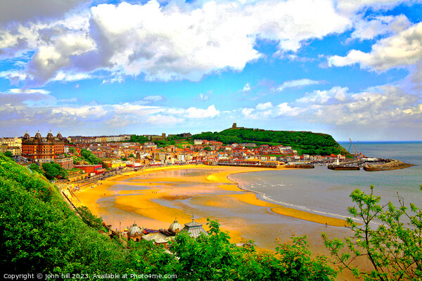 Scarborough's Serenity: Low Tide Revealed Picture Board by john hill
