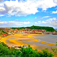 Buy canvas prints of Scarborough's Serenity: Low Tide Revealed by john hill