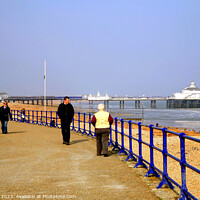 Buy canvas prints of Serene Stroll along Eastbourne's Iconic Coastline by john hill