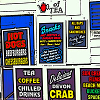 Buy canvas prints of Lighthearted Café Wall Artistry by john hill