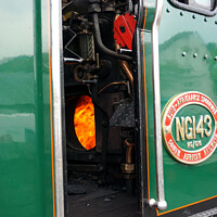 Buy canvas prints of Footplate of NG143 steam engine. by john hill