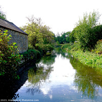 Buy canvas prints of Reflections at Caudwell mill Derbyshire by john hill