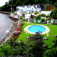 Buy canvas prints of The Hotel, Portmeirion, Wales. by john hill