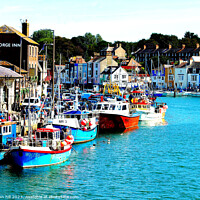 Buy canvas prints of Fishing fleet, Weymouth, Dorset. by john hill