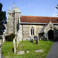 Buy canvas prints of Brighstone Church and graveyard, Isle of Wight. by john hill