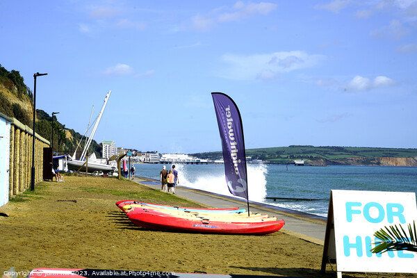 Canoe for hire,Sandown, Isle of Wight Picture Board by john hill
