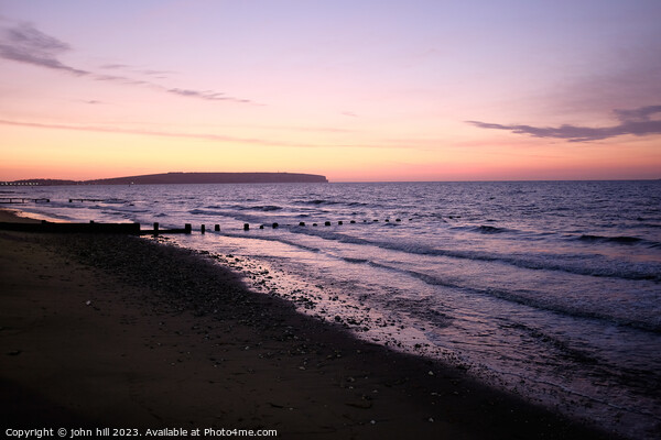 Sunrise over Sandown bay, Isle of Wight Picture Board by john hill