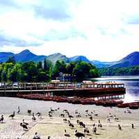 Buy canvas prints of Derwent water at Keswick, Lake district. by john hill