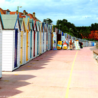 Buy canvas prints of Beach huts, Preston sands. by john hill