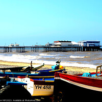 Buy canvas prints of Fishing boats and pier at Cromer, Norfolk. by john hill