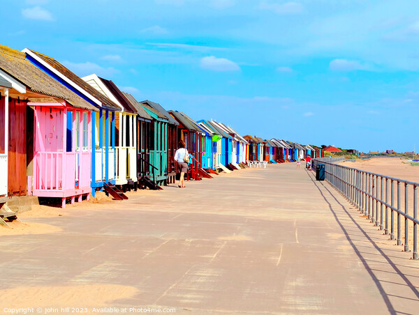 Beach huts, Sutton-on-sea, promenade. Picture Board by john hill