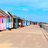 Buy canvas prints of Beach huts, Sutton-on-sea, promenade. by john hill