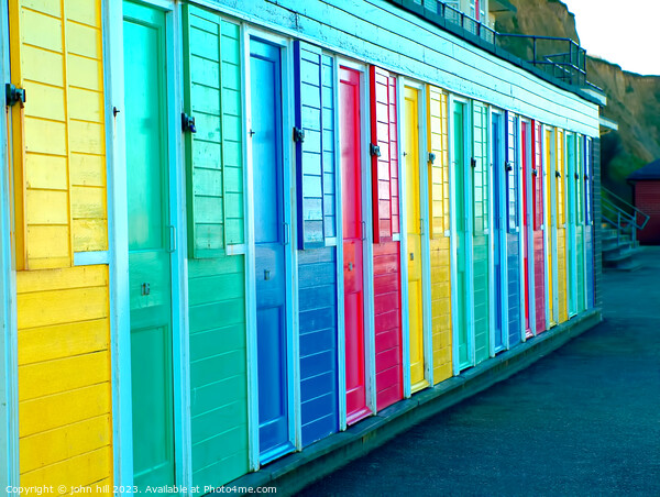 Colourful beach huts at Cromer,Norfolk, UK. Picture Board by john hill