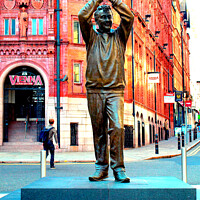 Buy canvas prints of Brian Clough statue., Nottingham. by john hill