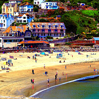 Buy canvas prints of Looe beach, Cornwall. by john hill