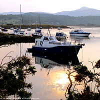Buy canvas prints of Evening harbour, Shell Island, Wales. by john hill