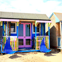 Buy canvas prints of Colorful beach hut by john hill