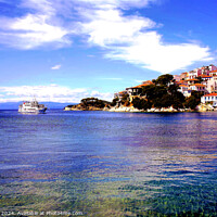 Buy canvas prints of Old port at Skiathos Town, Greece. by john hill