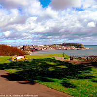 Buy canvas prints of Scarborough South bay From the Cliff gardens. by john hill