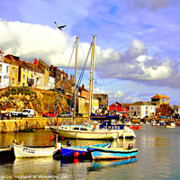 Buy canvas prints of Mevagissey harbour Cornwall by john hill