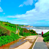 Buy canvas prints of Down to Cayton bay Yorkshire. by john hill
