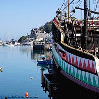 Buy canvas prints of Golden Hind in Brixham harbour. by john hill