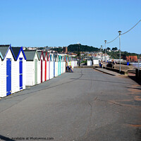 Buy canvas prints of Beach huts at Preston Sands Paignton Devon. by john hill