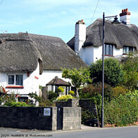 Buy canvas prints of Thatched cottages at Paignton Devon. by john hill