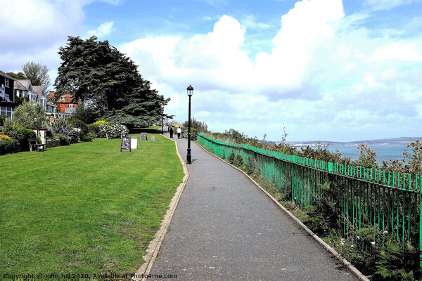 Tourists walking the cliff path at Keet's green in Shanklin Ise of Wight Picture Board by john hill