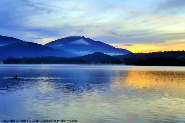 Blencathra mountain at Dawn from Derwentwater Cumb Picture Board by john hill