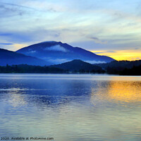 Buy canvas prints of Blencathra mountain at Dawn from Derwentwater Cumb by john hill