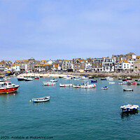 Buy canvas prints of The beautiful seafront view from the harbour at St. Ives in Cornwall. by john hill