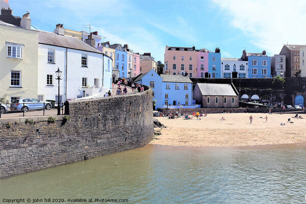The beautiful harbour  and beach of Tenby Wales.  Picture Board by john hill