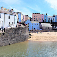 Buy canvas prints of The beautiful harbour  and beach of Tenby Wales.  by john hill