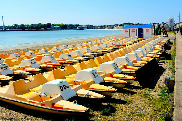 Pedalos on the beach at Weymouth in Dorset. Picture Board by john hill