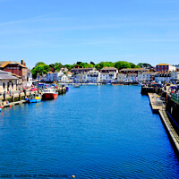 Buy canvas prints of River Way looking towards the sea at Weymouth in Dorset. by john hill