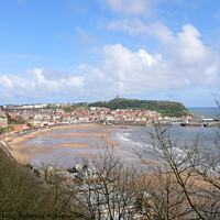 Buy canvas prints of Scarborough South bay at Low tide in April.  by john hill
