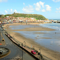 Buy canvas prints of Scarborough South sands at Low tide in April. by john hill